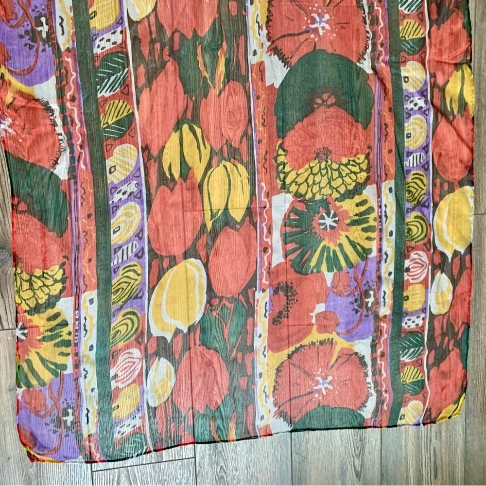 100% silk Colorful Sheer Scarf